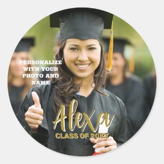 Calcomanía de foto de graduación personalizada