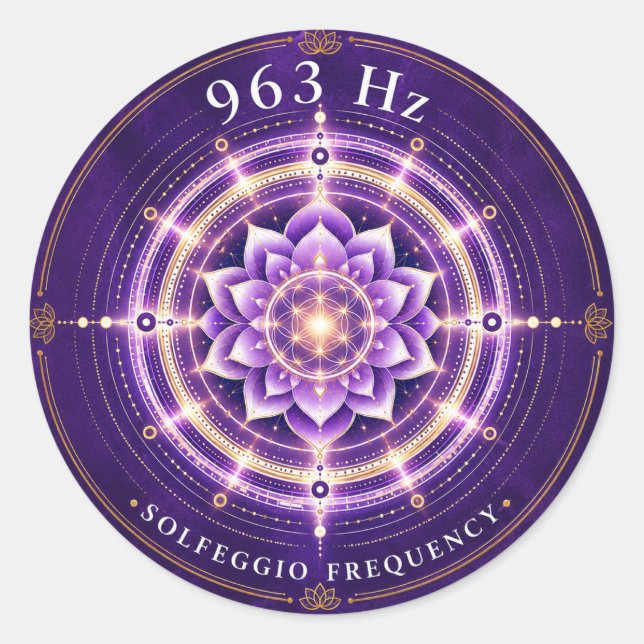Calcomanía de Frecuencia Solfeggio 963 Hz (Anverso)