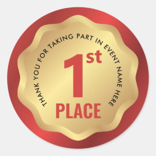 Calcomanía de ganador de medalla de evento de 1er