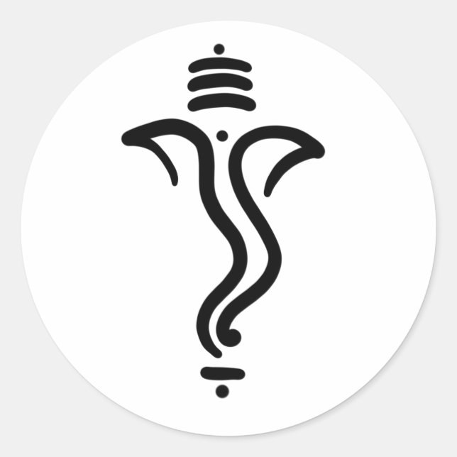 Calcomanía de Ganesh/ Dios indio elegante y sencil (Anverso)