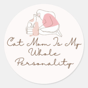 Calcomanía de Gata Mamá es Mi Personalidad