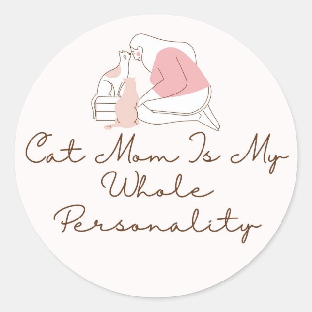 Calcomanía de Gata Mamá es Mi Personalidad (Anverso)