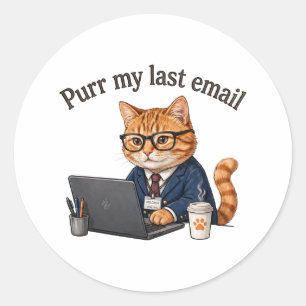 Calcomanía de gato divertido 'Purr My Last Email'