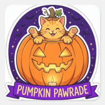 Calcomanía de gato Halloween Pumpkin Pawrade