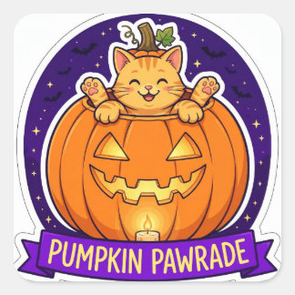 Calcomanía de gato Halloween Pumpkin Pawrade