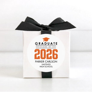 Calcomanía de graduación de la promoción 2026 de O