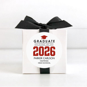 Calcomanía de Graduación Personalizada Clase Roja