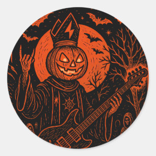 Calcomanía de guitarra de calabaza de Rock ’N Roll