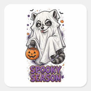 Calcomanía de Halloween del Fantasma de Mapache de