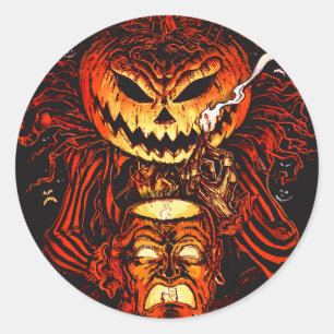 Calcomanía de Halloween del Rey Calabaza Lord O' L
