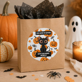 Calcomanía de Halloween – Gato negro demasiado lin