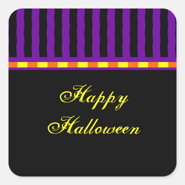 Calcomanía de Halloween rayada personalizada (Anverso)