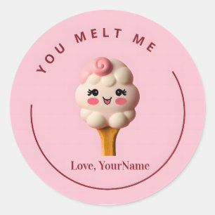Calcomanía de helado lindo de San Valentín 'Me der