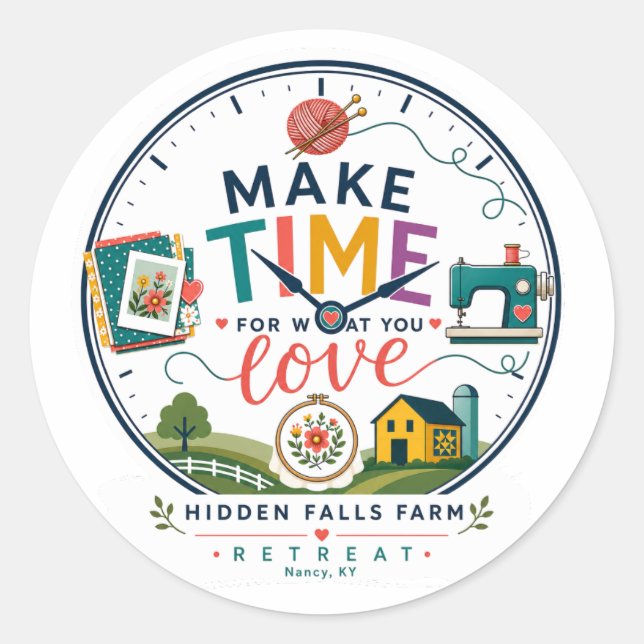 Calcomanía de Hidden Falls Farm (Anverso)