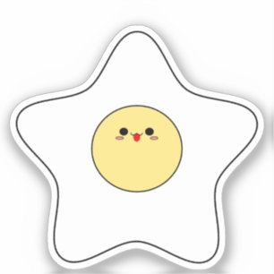 Calcomanía de huevo frito estrella Kawaii