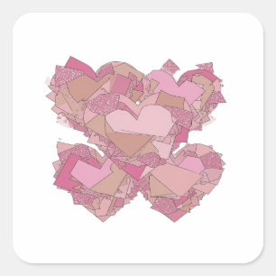 Calcomanía de impresión de CORAZONES EN AMOR de pl