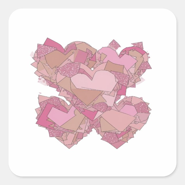 Calcomanía de impresión de CORAZONES EN AMOR de pl (Anverso)