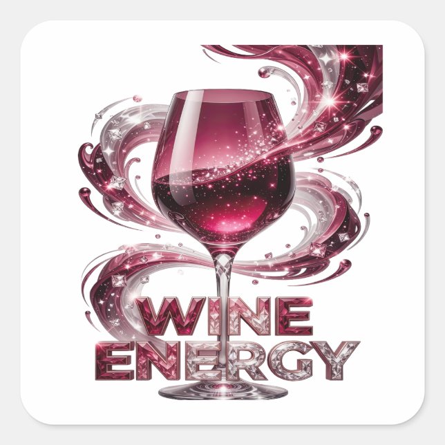Calcomanía de impresión Premium Silver WINE ENERGY (Anverso)