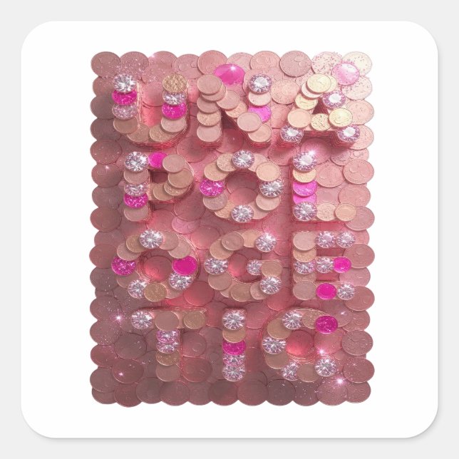 Calcomanía de impresión rosa juguetona y sin discu (Anverso)