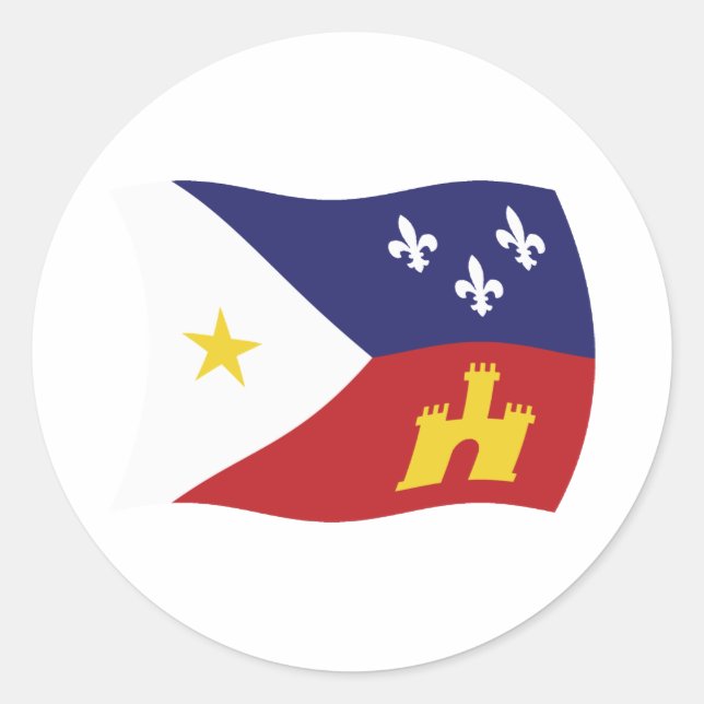 Calcomanía de la bandera de Acadiana (Anverso)