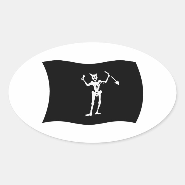 Calcomanía de la bandera de Barbanegra (Anverso)