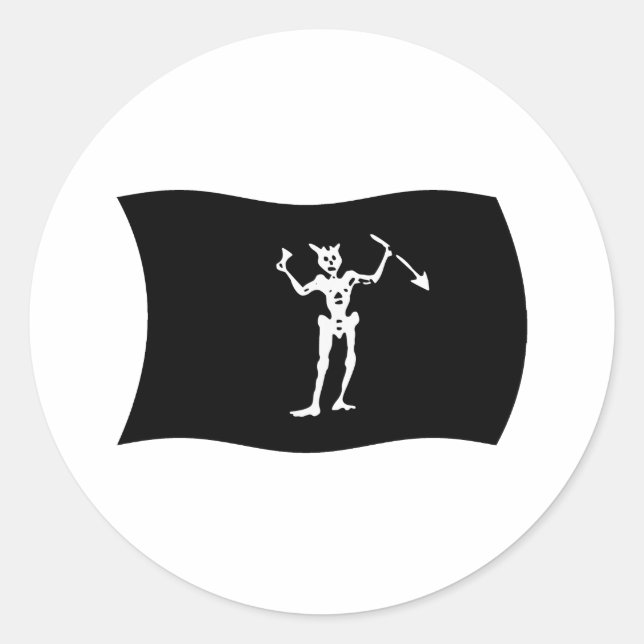 Calcomanía de la bandera de Barbanegra (Anverso)
