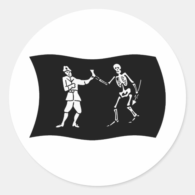 Calcomanía de la bandera de Bartholomew Roberts (Anverso)