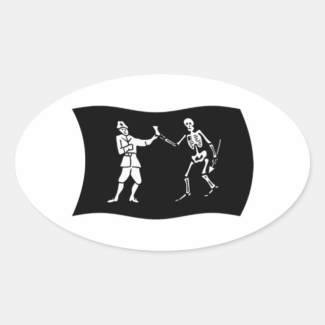 Calcomanía de la bandera de Bartholomew Roberts (Anverso)