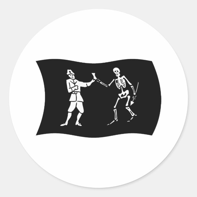 Calcomanía de la bandera de Bartholomew Roberts (Anverso)