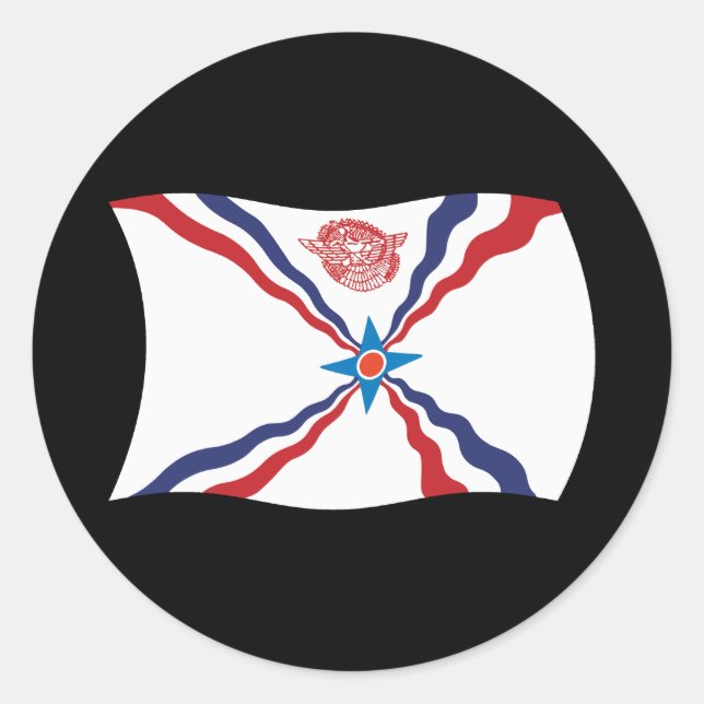 Calcomanía de la bandera de la nación asiria (Anverso)