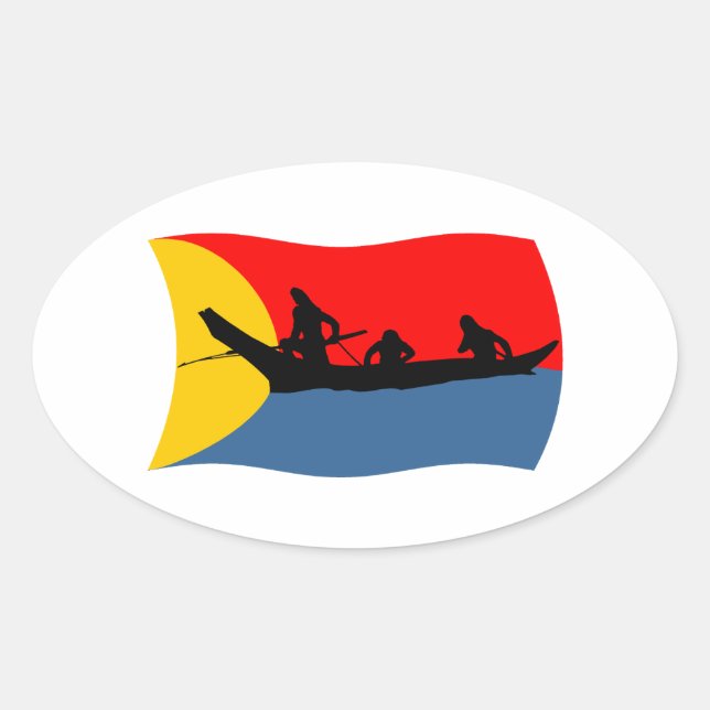 Calcomanía de la bandera de la tribu Clatsop (Anverso)