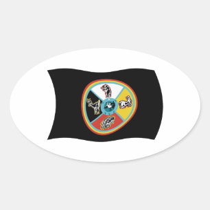 Calcomanía de la bandera de la tribu Sault Ste. Ma