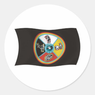Calcomanía de la bandera de la tribu Sault Ste. Ma