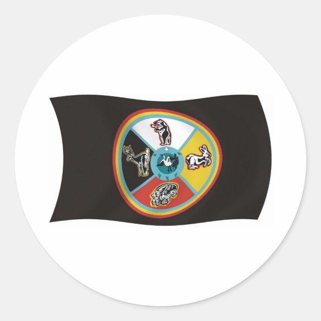 Calcomanía de la bandera de la tribu Sault Ste. Ma (Anverso)