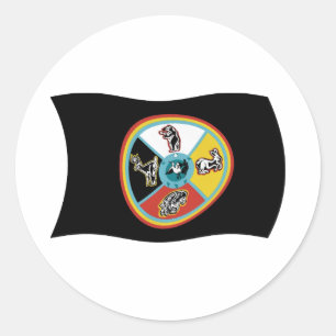 Calcomanía de la bandera de la tribu Sault Ste. Ma