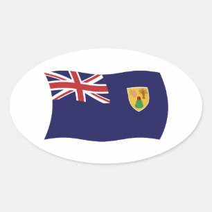 Calcomanía de la bandera de las Islas Turcas y Cai