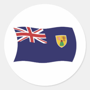 Calcomanía de la bandera de las Islas Turcas y Cai