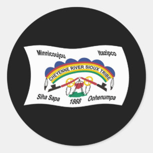 Calcomanía de la bandera de los sioux del río Chey