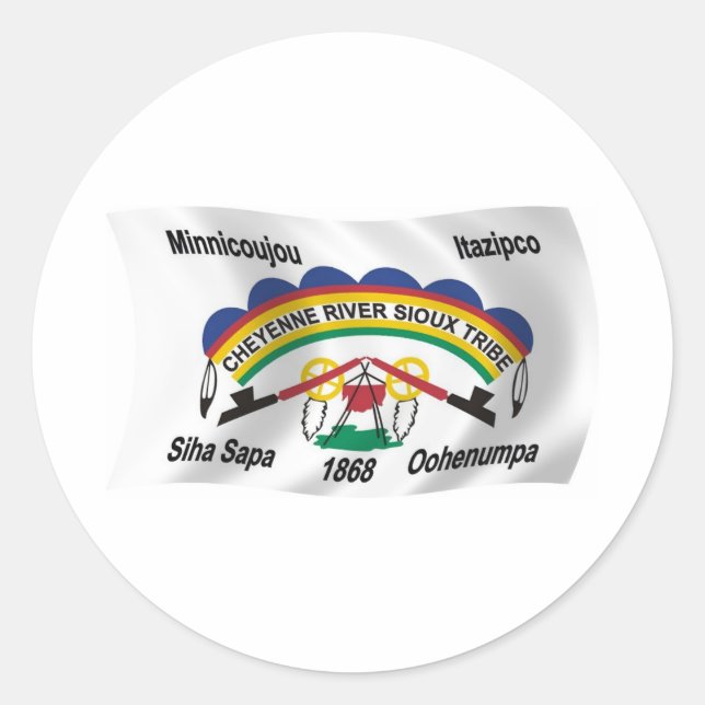 Calcomanía de la bandera de los sioux del río Chey (Anverso)