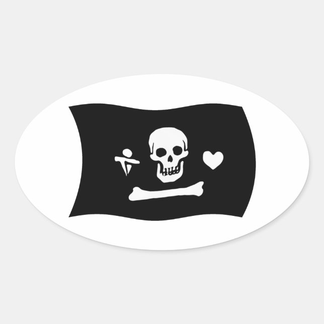 Calcomanía de la bandera de Stede Bonnet (Anverso)
