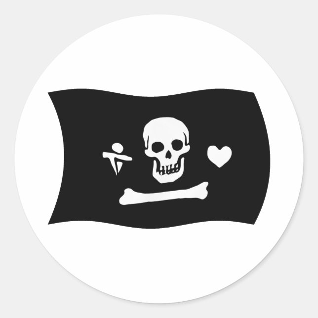 Calcomanía de la bandera de Stede Bonnet (Anverso)
