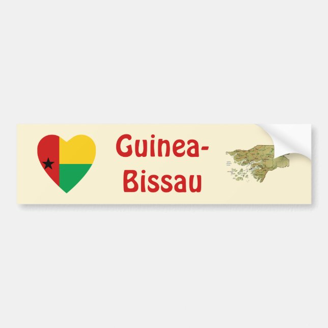 Calcomanía de la bandera del corazón + mapa de Gui (Frente)