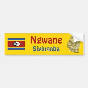 Calcomanía de la bandera y el mapa de Eswatini