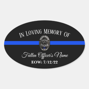 CALCOMANÍA DE LA DELGADA LÍNEA AZUL EN MEMORIA DEL
