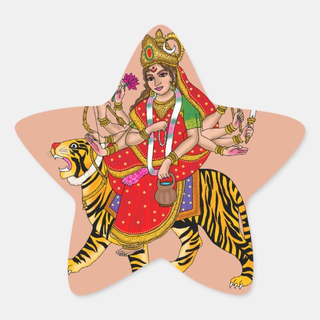 Calcomanía de la Diosa Chandraghanta (Anverso)