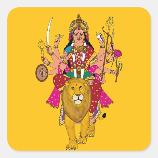 Calcomanía de la diosa Durga – Espíritu espiritual (Anverso)