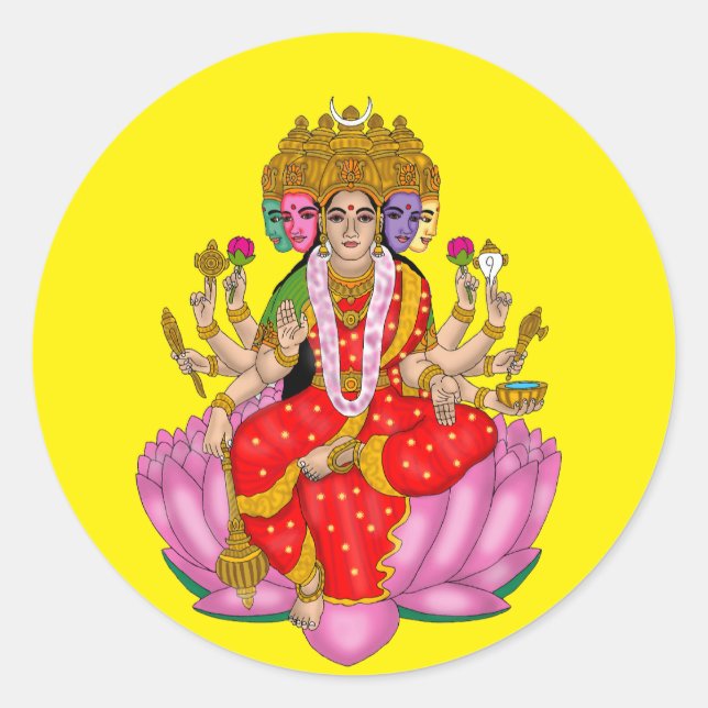 Calcomanía de la Diosa Gayatri (Anverso)