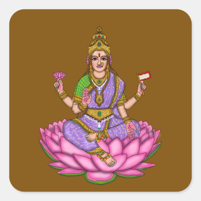 Calcomanía de la Diosa Lakshmi (Anverso)