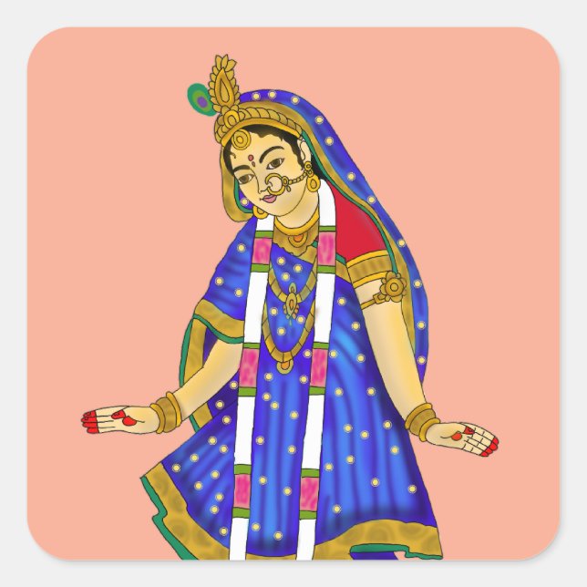 Calcomanía de la Diosa Radha (Anverso)