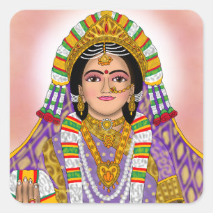 Calcomanía de la diosa Radha